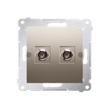 Simon 54 Gniazdo antenowe typu podwójne Do instalacji indywidualnych złoty mat