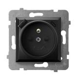Gniazdo pojedyncze z uziemieniem z ładowarką A+C ARIA CZARNY