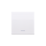 Simon 10 Klawisz pojedynczy z oczkiem do łączników / przycisków z podświetleniem biały