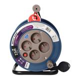 Przedłużacz bębnowy MINI 4 gniazda metalowy stojak polwinit H05VV-F 3x1mm2 długość 15m szary OR-AE-1