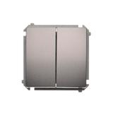 Simon Basic Łącznik schodowy podwójny z podświetleniem LED 10A 250V zaciski śrubowe stal inox BMW6/2L.01/21 KONTAKT
