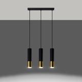Sollux Lampa wisząca LOOPEZ 3L czarny/złoty SL.0954