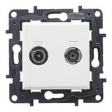 Niloe Step - gniazdo TV-R-SAT przelotowe, 14 dB - kolor biały, Legrand