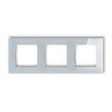 ICON Ramka uniwersalna potrójna kwadratowa - efekt szkła (ramka: szara; spód: biały) szary