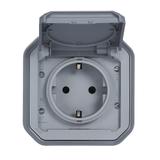 NOWE PLEXO - GN. SCHUKO 2P+Z ZACISKI AUTO KOMPLET NATYNKOWY 16 A-250V SZARE 069730L LEGRAND