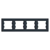 Asfora, ramka 4-krotna, pozioma, antracyt