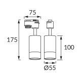 Oprawa do zamontowania na szynoprzewodzie PUZON TRA GU10 WHITE/GOLDEN