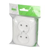 Gniazdo podwójne podtynkowe 2x2p 16A, 250V, FAN, biały