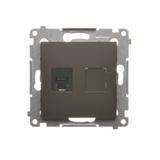 Simon 54 Gniazdo telefoniczne pojedyncze RJ12 brąz mat