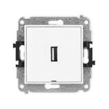 ICON Gniazdo pojedyncze USB A-A 2.0, bez pola opisowego biały IGUSBBO-1 KARLIK