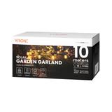 Solarna girlanda oświetleniowa - 1 sznur 10 m (10 opraw) + 10 żarówek LED 0,1W E27, 3000K + 1 żarówk