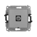 MINI Mechanizm gniazda antenowego pojedynczego TV, bez pola opisowego szary mat