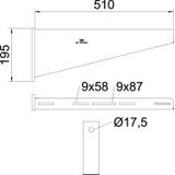 AW 80/51, WSPORNIK ŚCIENNY 510MM FT