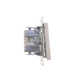 Simon 55 Łącznik dwubiegunowy z podświetleniem LED szybkozłączka Aluminium mat TW2L.01/143 KONTAKT