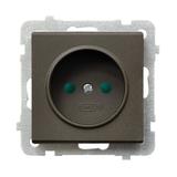 SONATA Gniazdo pojedyncze z przesłonami torów prądowych - kolor czekoladowy metalik