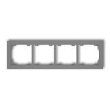 DECO Ramka uniwersalna poczwórna z tworzywa szary mat