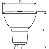 Żarówka LED ściemnialna klasa A 2,1W=50W 400lm 3000K barwa ciepła LEDspot UE 2,1-50W GU10 830 EELA 5