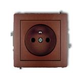 DECO Mechanizm gniazda pojedynczego z uziemieniem 2P+Z (przesłony torów prądowych) brązowy metalik