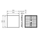 Panel LED Coreline RC132V G6 UGR19 38/26W 3100/3600/4300lm IP20/44 4000K barwa neutralna ściemnialna