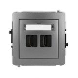 DECO Mechanizm gniazda podwójnego HDMI 2.0 grafitowy