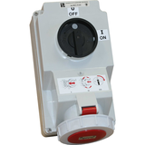 GNIAZDO Z WYŁĄCZNIKIEM I BLOKADĄ 32A 230V 2P+PE IP44