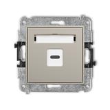 MINI Gniazdo pojedyncze 1xUSB C-C taupe 60MGUSB-7 KARLIK