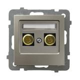 AS Gniazdo głośnikowe pojedyncze - kolor satyna light GGN-1G/m/45