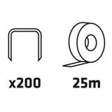 Urządzenie do podwiązywania roślin, zestaw 25 m taśmy + zszywki