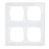 DECO Ramka modułowa 4 krotna (2 poziom, 2 pion) - efekt szkła (ramka biała; spód biała)