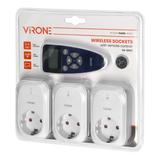 Zestaw gniazd bezprzewodowych sterowanych pilotem z funkcją timera 3+1 Schuko RS-1(GS) ORNO