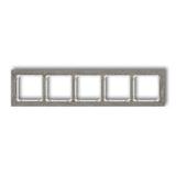 DECO Ramka uniwersalna pięciokrotna - beton (ramka: ciemnoszary; spód: biały)