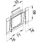 tehalit.WA Maskownica 80mm 1-krotna 55x55mm pole opisowe PC-ABS bezhalog biały