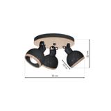 plafon (reflektorki) Oval Black 3xE27 MLP8659 Milagro