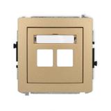DECO Mechanizm gniazda multimedialnego podwójnego bez modułu (standard Keystone) złoty metalik
