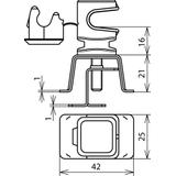 Wspornik ZIEGELsnap, stal nierdzewna NIRO/ tworzywo, brązowy