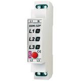 Sygnalizator obecności napięcia z przyciskiem (3 x czerwona LED) SON-3 ZP 002471410 ETI