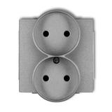 DECO Mechanizm gniazda podwójnego do ramki DECO Soft bez uziemienia 2x2P (przesłony torów prądowych)