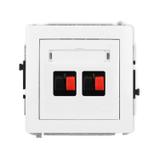 DECO Mechanizm gniazda głośnikowego podwójnego biały