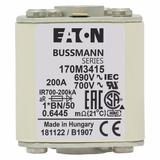 FUSE 200A 690V 1*BN/50 AR UC Wkładka szybka 200A AC 690V rozmiar 1 45x59x51 mm aR I 170M3415 EATON