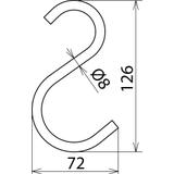 Hak fi 8 mm rozmiar 130 / 72 mm