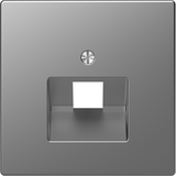 Merten, D-Life, płytka centralna gniazda RJ45 ukośnego, stal nierdzewna