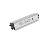SIMON 480 TS48-510E30BK0-30 Indesk 3 gn. typ E + ładow. USB A+C i płytka dla 2 złączy RJ45 keystone;