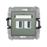 ICON Gniazdo podwójne 2xUSB typ A-A 3.0 szałwiowy 61IGUSB-6 KARLIK