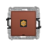 MINI Mechanizm gniazda antenowego pojedynczego typu F (SAT) pozłacany, bez pola opisowego terakota