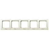 AS Ramka pięciokrotna do łączników IP-44 - kolor ecru