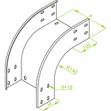 LZZC500H100 Łuk zewnętrzny 90° 2,0 mm