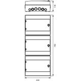 Rozdzielnica hermetyczna natynkowa 3x12 łączona IP65 500VAC/1000VDC RH-36/3 36.43 OPATÓWEK