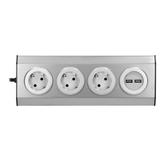 Gniazdo meblowe, kuchenne z ładowarką USB, montowane na rzepy z przewodem 1,5m - 3x2P+Z schuko, 2xUS FS-4(GS) ORNO