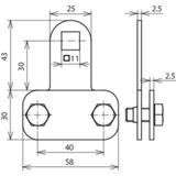 Zacisk przyłączeniowy płaskownika (30x4), NIRO