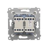 Simon 54 Łącznik krzyżowy podwójny z podświetleniem 10A 250V szybkozłączka złoty mat DW7/2L.01/44 KONTAKT